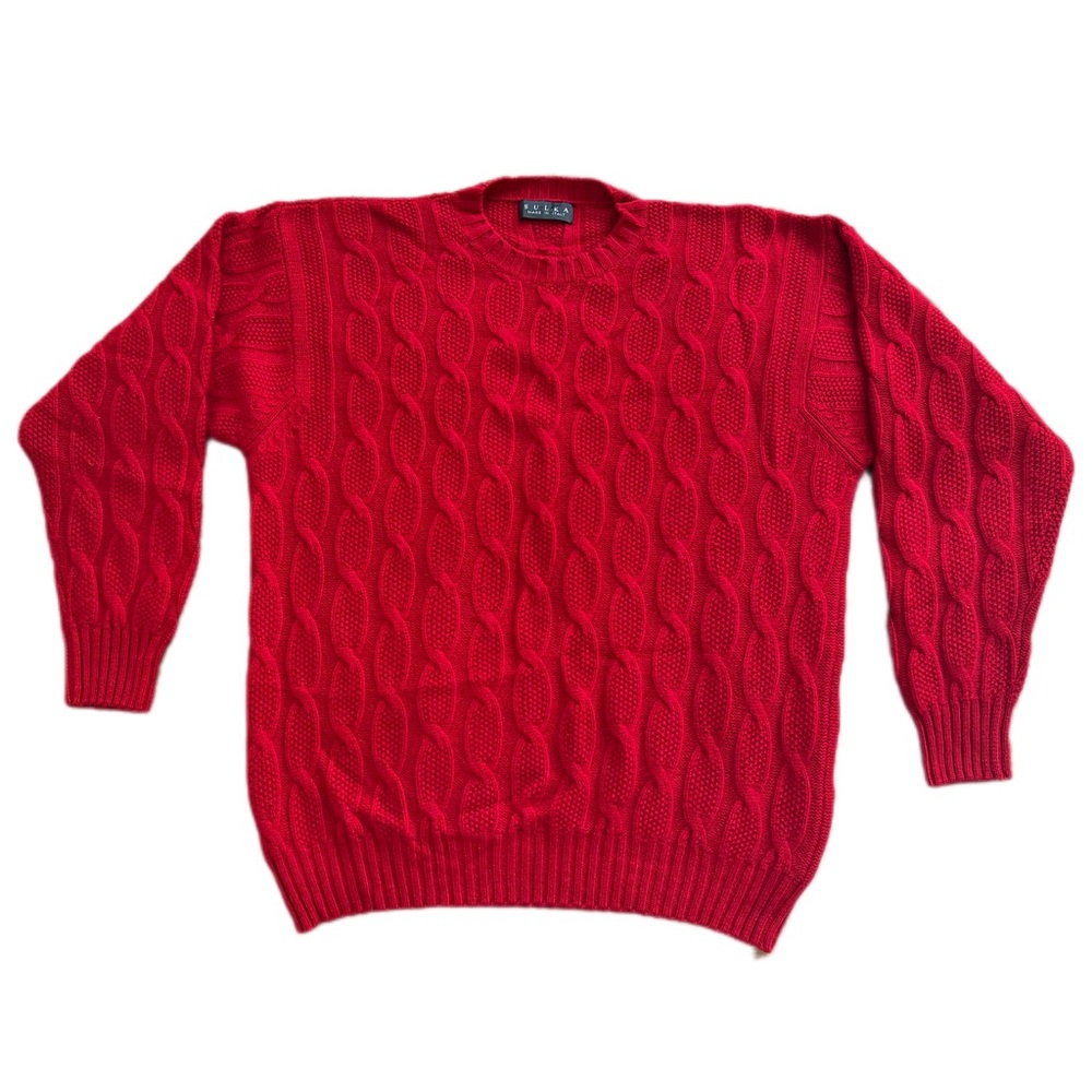 Red Italian Cashmere Knit Sweater by Sulka